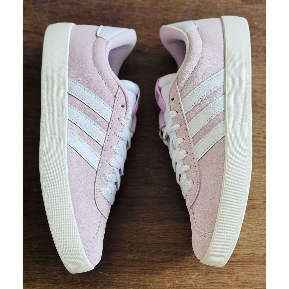 Women’s Size 9.5 adidas VL Court 3.0 Clear Pink Cloud White Off White JP5325 NIB - Picture 3 of 8